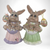 Pair of Vintage Ceramic Mother Rabbit with Babiea Easter Figures