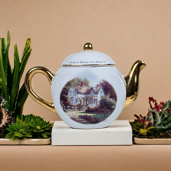 Vintage Thomas Kinkade Home Is Where The Heart Is II Teapot