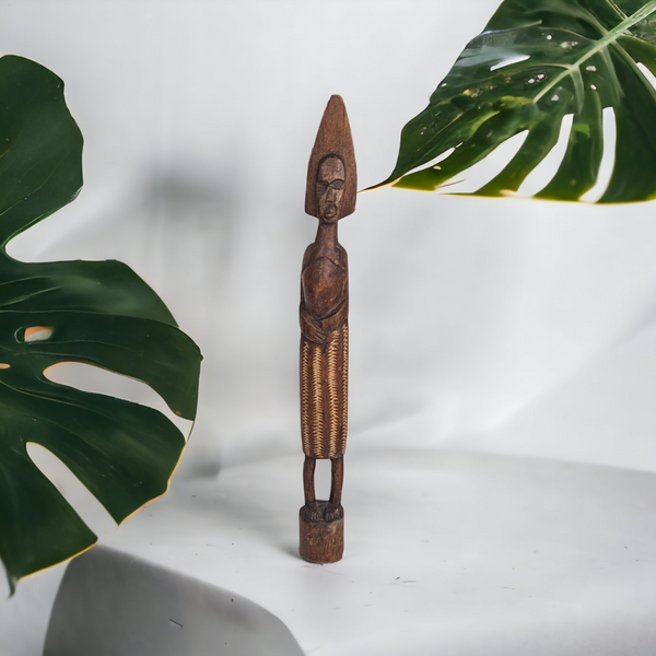 Vintage Hand Carved Wooden African Figurine