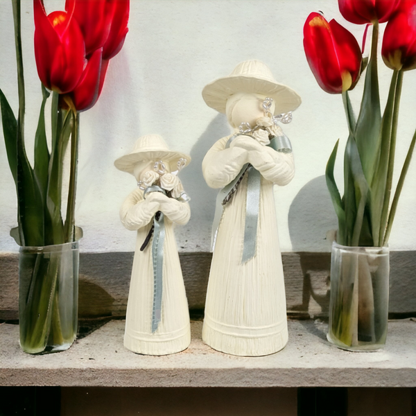 Vintage Mother and Daughter Ceramic Figurines