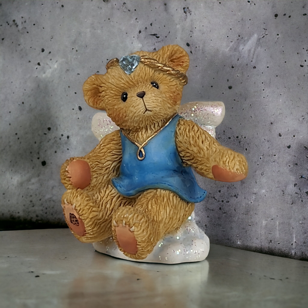 2001 Cheished Teddies Angel Figurine in Blue