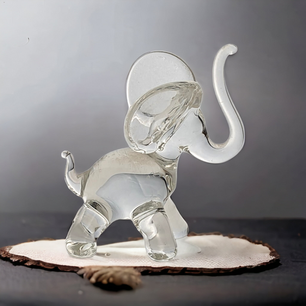 Glass Elephant Figurine