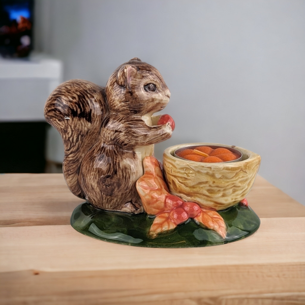Vintage Ceramic Squirrel Candle Holder