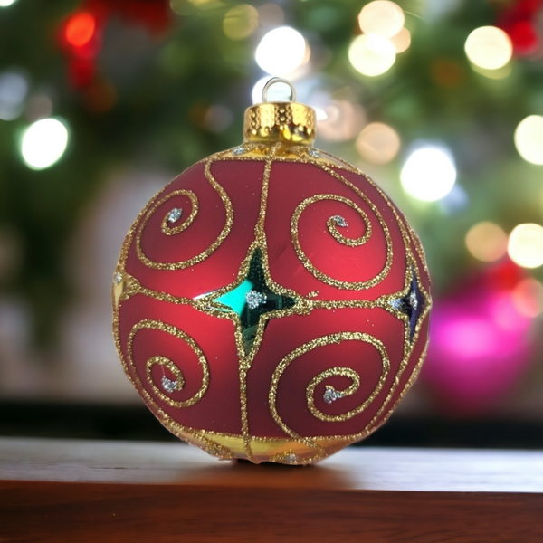 Vintage Handpainted Red Ornament