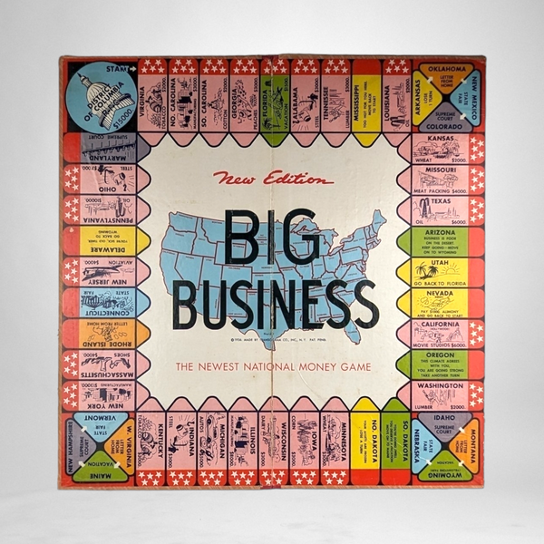 1936 Transogram Big Business Board Game Wall Hanging