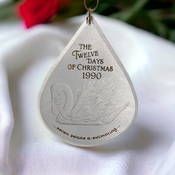 1990 Hallmark 12 Days of Christmas Seven Swans A Swimming Ornament