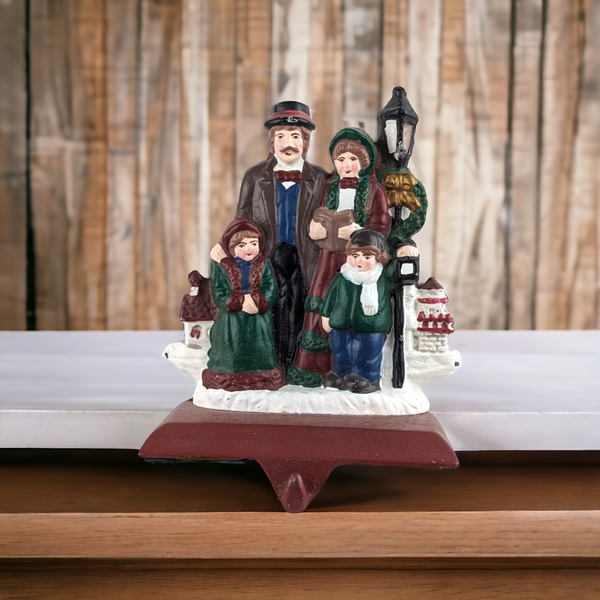 Vintage Cast Iron Carolers Stocking Holder