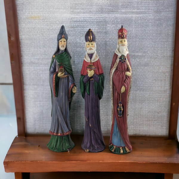 Set of 3 1993 10" Ceramic Wisemen Figurine