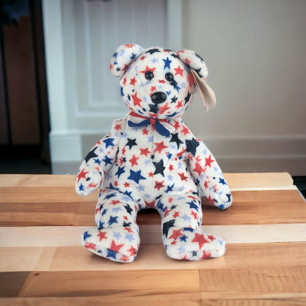 Vintage 2002 Ty "Red, White and Blue" Beanie Baby Bear