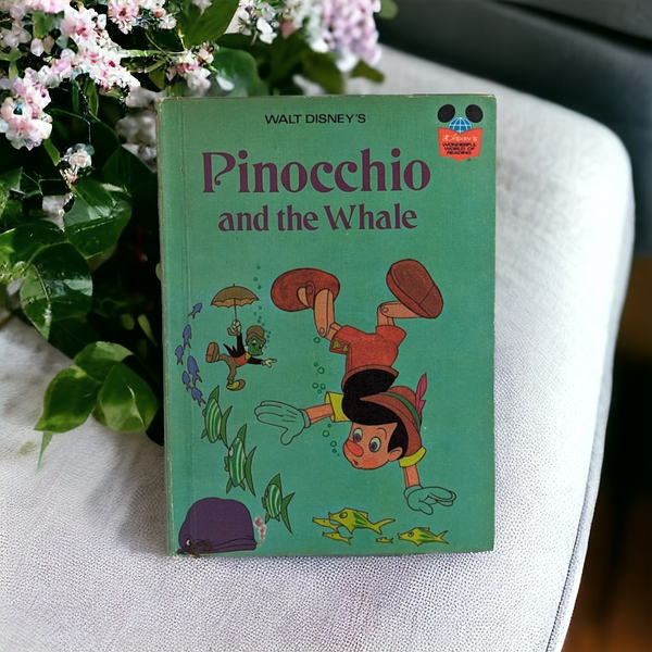 1977 Walt Disney Pinocchio and the Whale Book