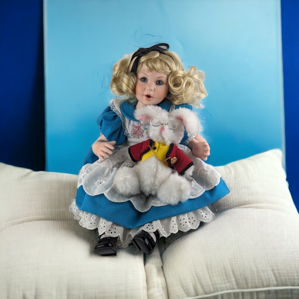 Vintage Disney Baby Alice in Wonderland Doll and Rabbit