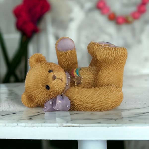 1999 Cherished Teddies Tumbling Teddies 'Luck' Mini Bear Figurine