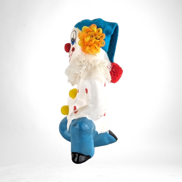 Vintage Polka Dot Ceramic Clown Figurine