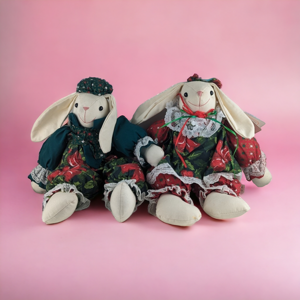 Pair of Vintage Ganz Heritage Collection Plush Bunnies