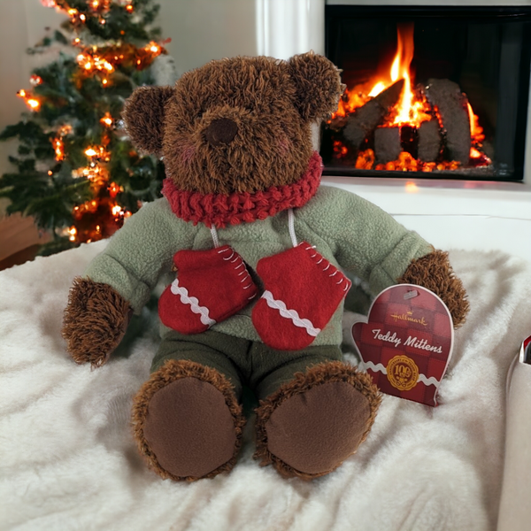 2002 Hallmark "Teddy Mittens" Plush Bear