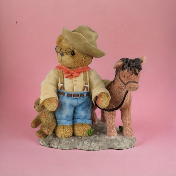2001 Cherished Teddies Roosevelt "Nothing's Better Than A Teddy Bear Hug" Bear Figurine