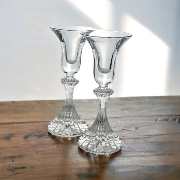 Pair of Mikasa The Ritz Crystal Candle Holders (6.25")