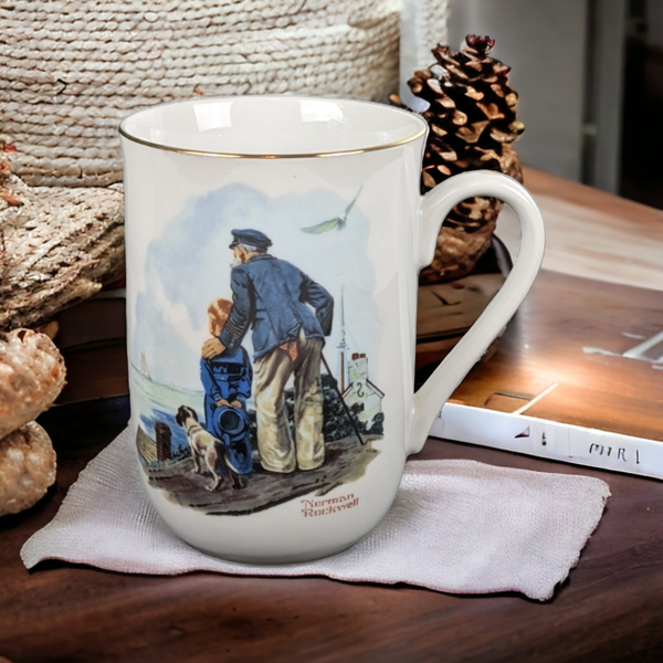 Vintage Norman Rockwell "Looking Out To Sea" Mug