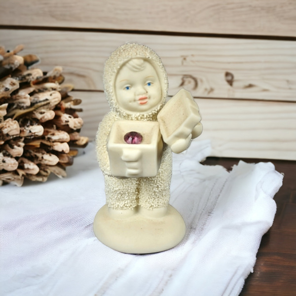 Dept. 56 "A Gift For You" Figurine with February Crystal (3")