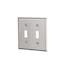 Eaton 93072-F-LW 2-Gang Standard Size Stainless Steel Toggle Switch Wallplate [New]
