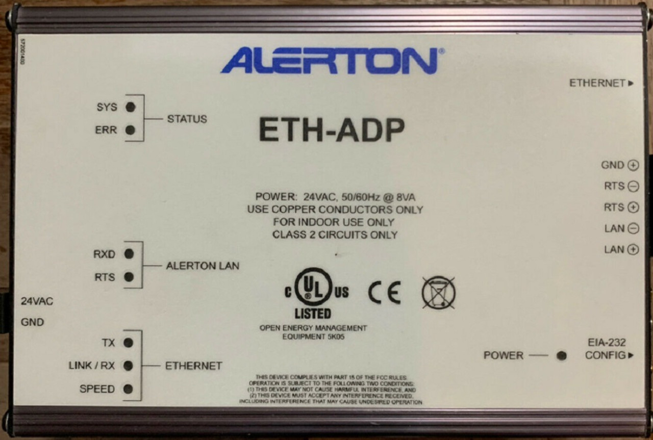 Alerton Ibex Honeywell ETH-ADP Ethernet Adapter 24V LAN Interface Controller [New]