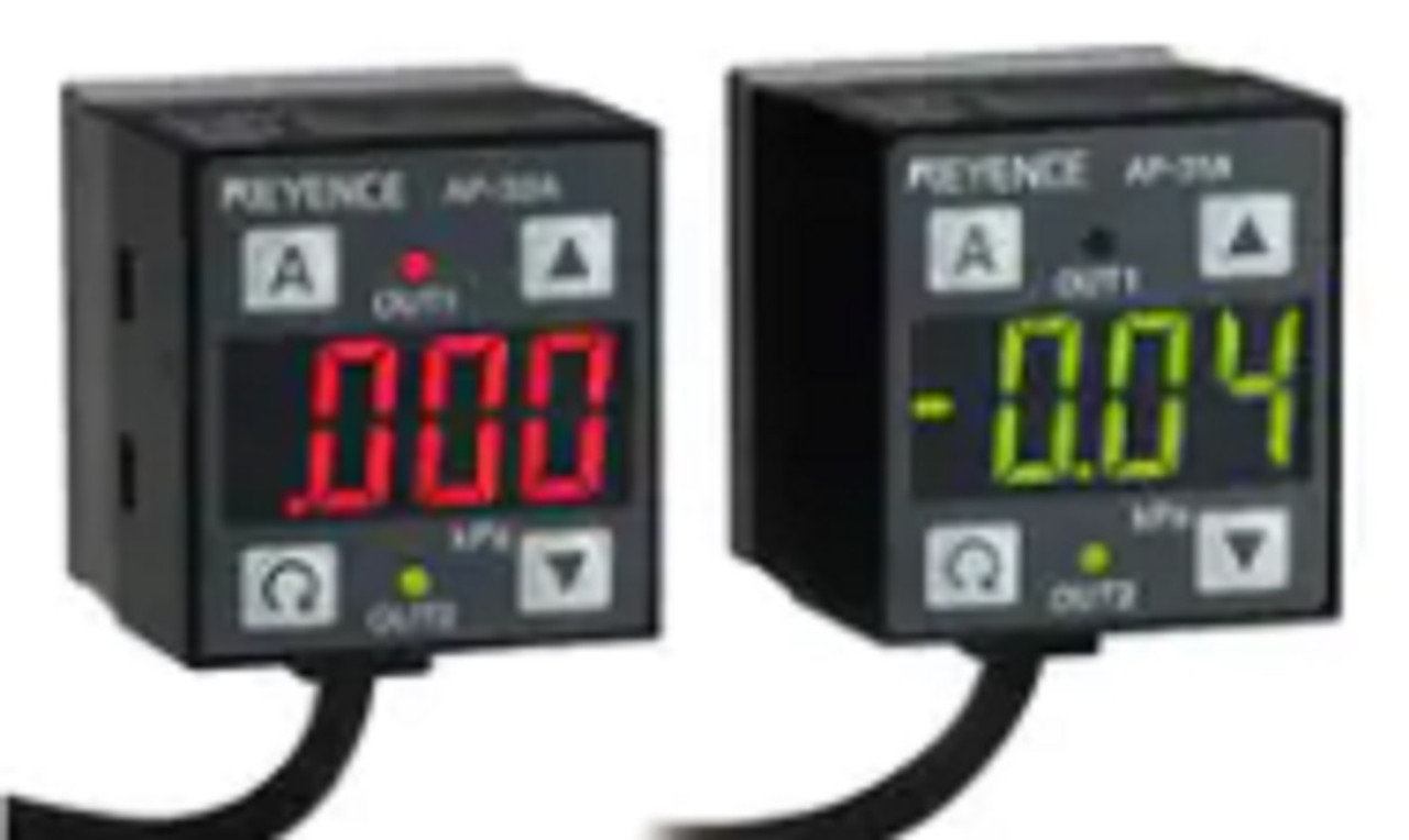 Keyence AP-33KP Two-Color Digital Display Pressure Process Sensor, Main Unt, PNP [Refurbished]