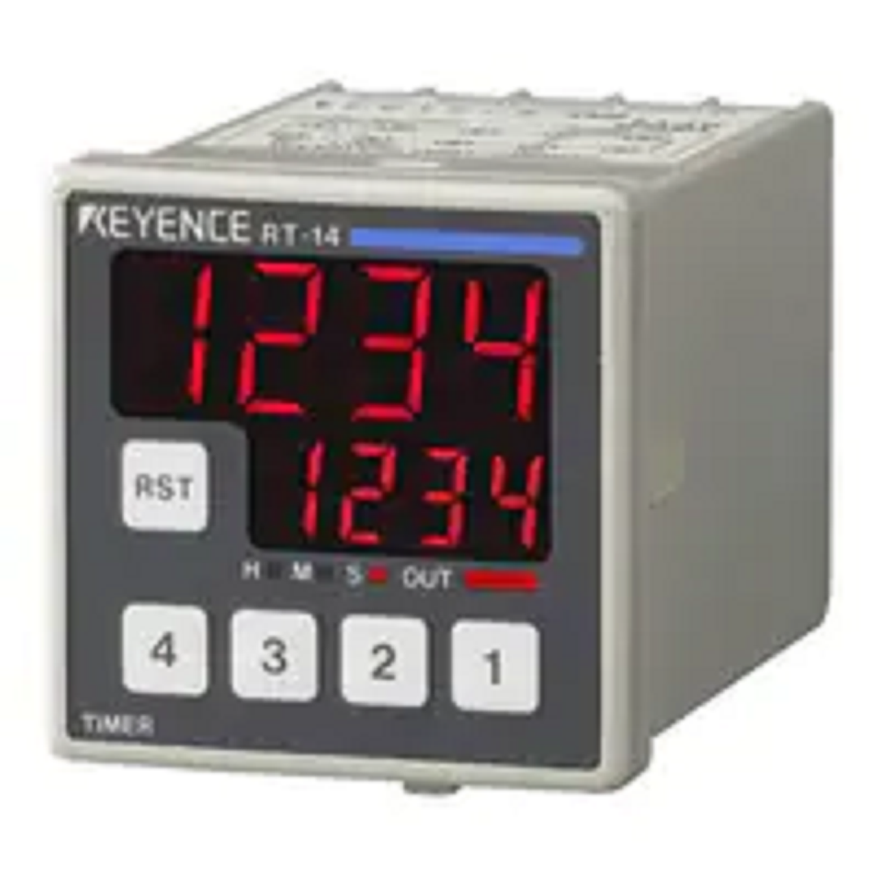 Keyence RT-13 LCD Display Preset Counter, Timer LED, 48mm 4-Digit 7-Segment LCD [Refurbished]