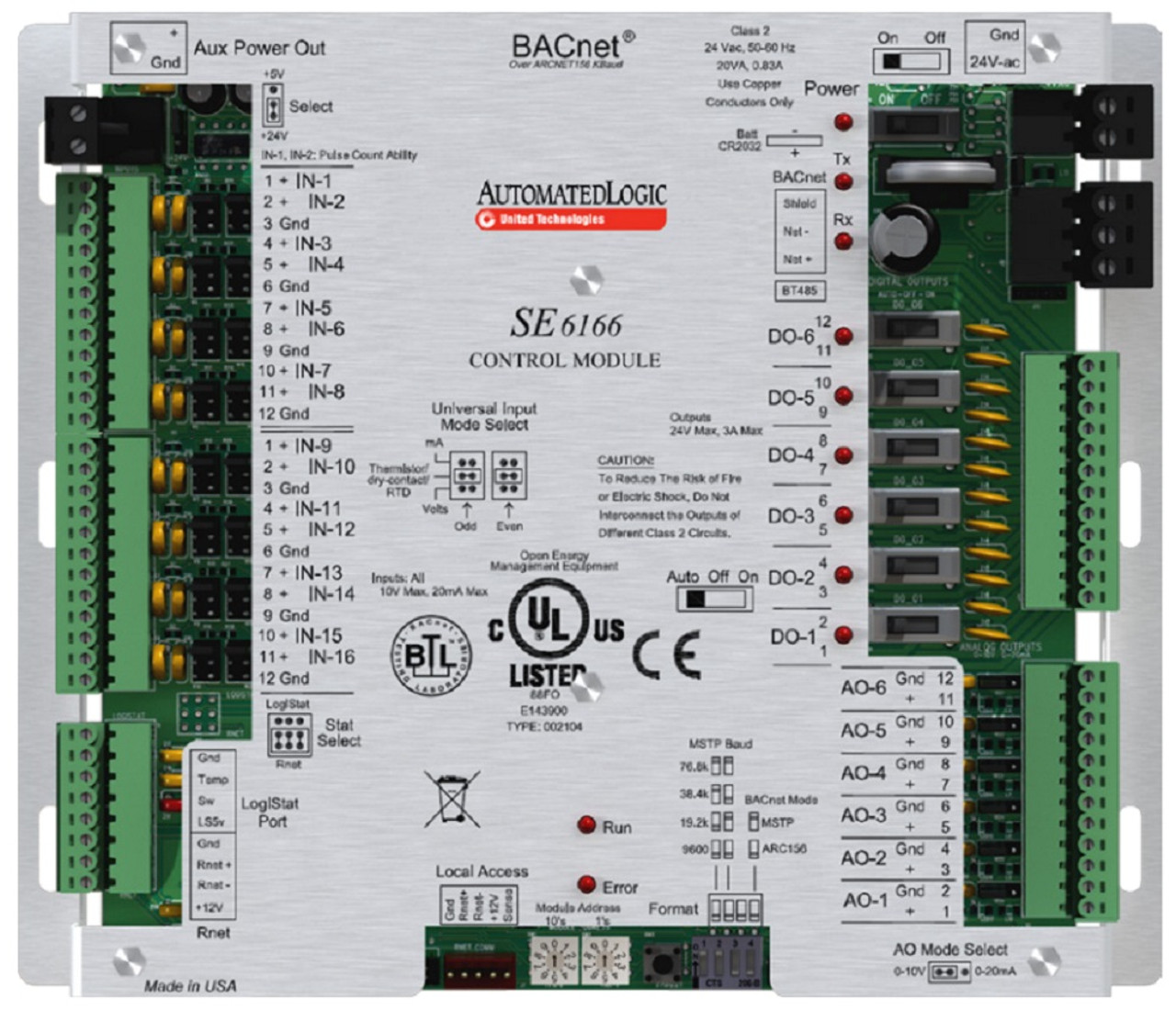 ALC Automated Logic Corporation SE6166 Single Equipment Controller, 20 Point [New]