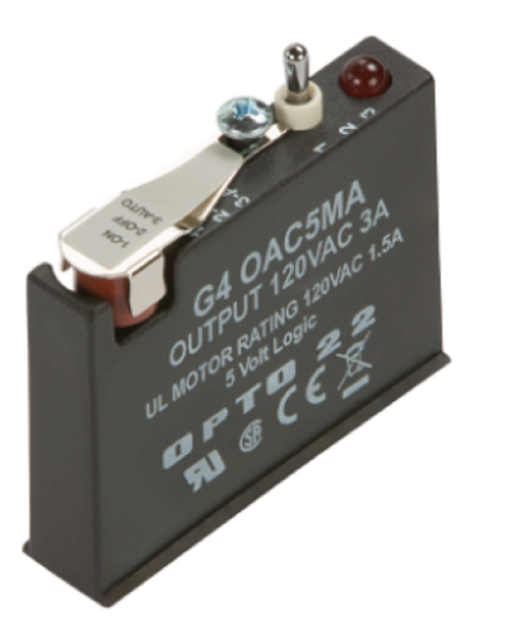 Opto 22 G4OAC5MA G4 AC Output 12-140 VAC, 5 VDC Logic with Manual/Auto Switch [Refurbished]
