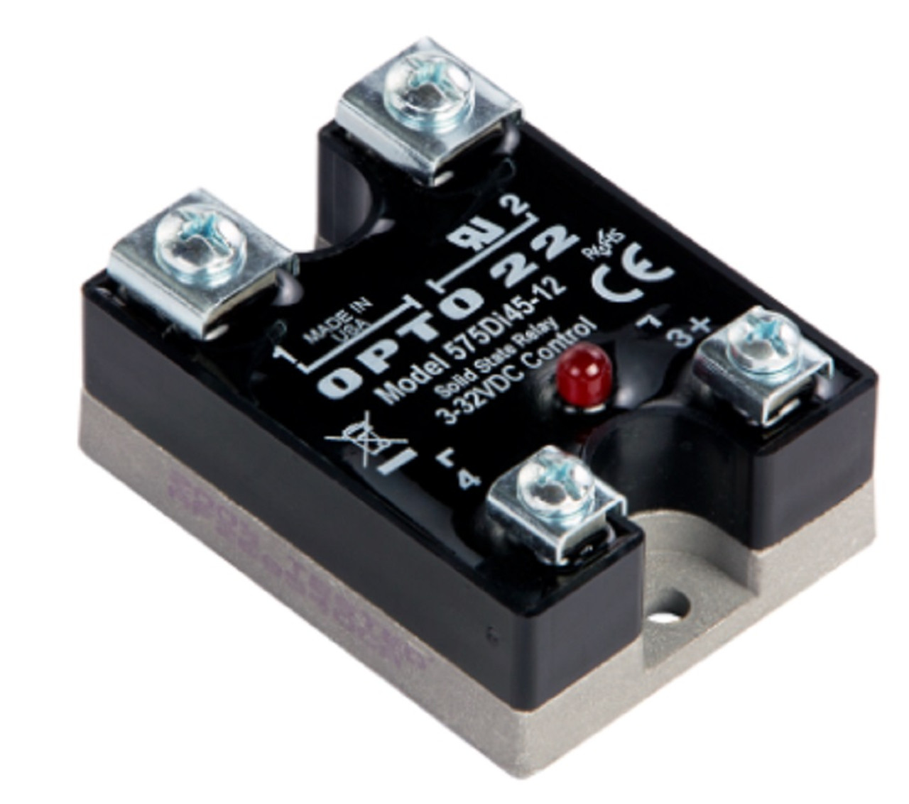 Opto 22 575Di45-12 575 VAC, 45 Amp, DC Control Solid State Relay SSR with LED [New]