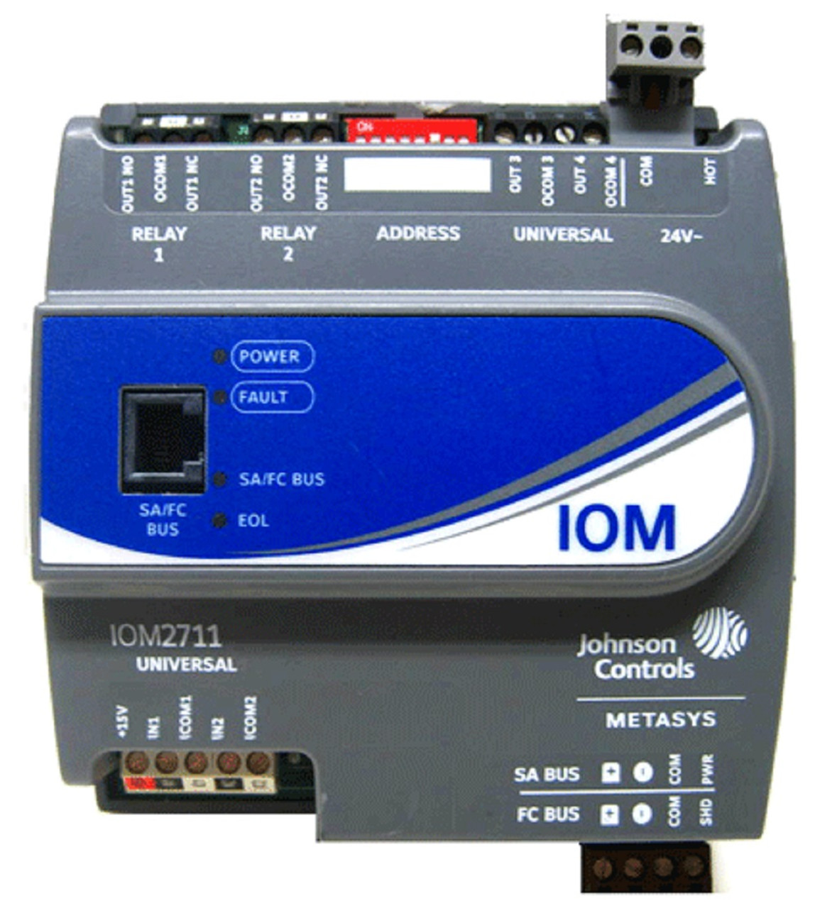 Johnson Controls MS-IOM2711-0 6-Point IOM Input Output Module, 2UI 2UO 2BO FC [Refurbished]