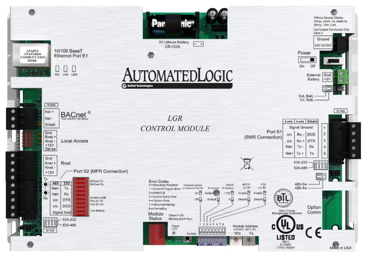 ALC Automated Logic LGR25 LGR High Speed Ethernet BACnet Router, 25 3rd Party Pt [New]