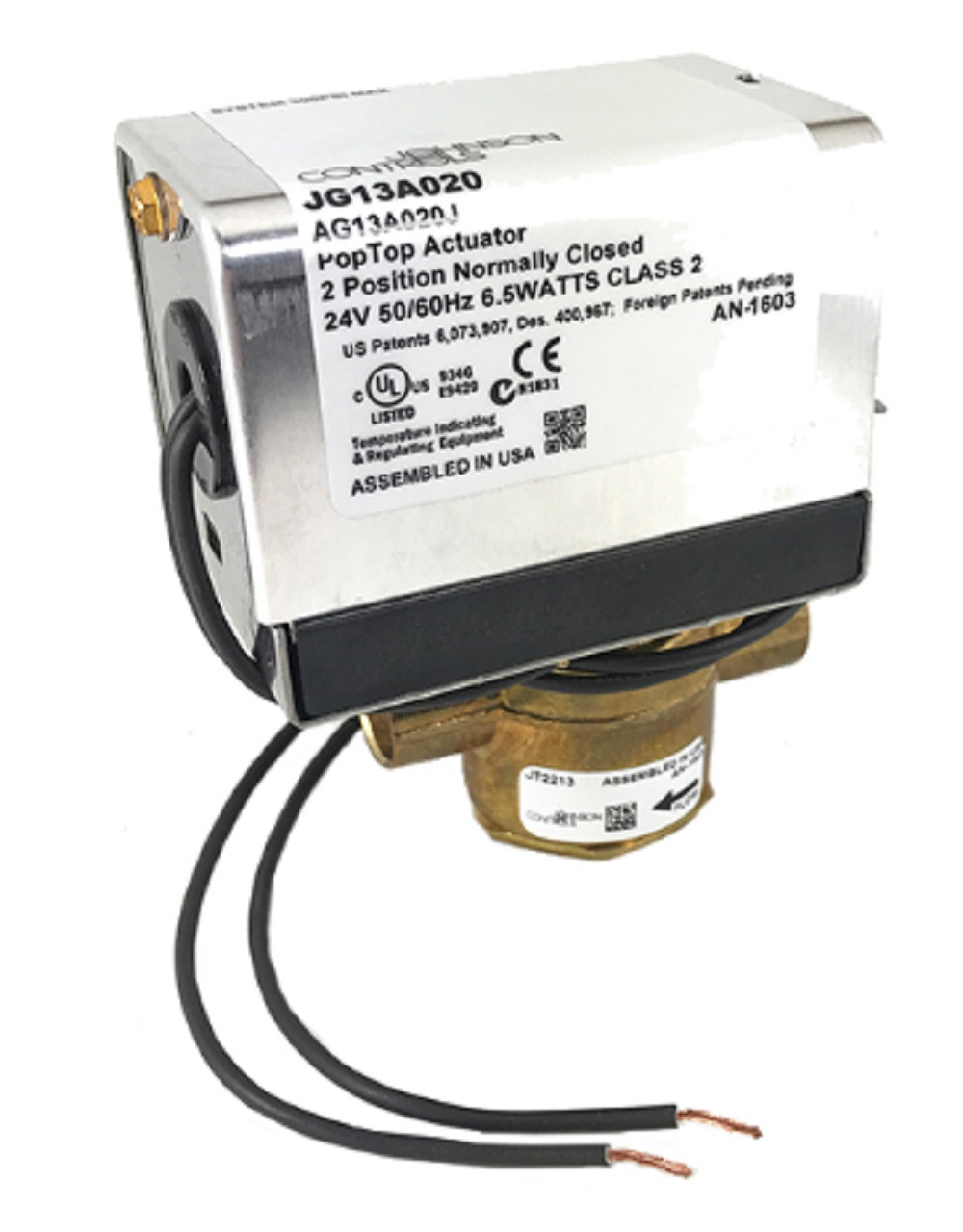 Johnson Controls JT2213G13A020 2-Way 1/2" Electric Zone Valve, Cv 3.5, On/Off [New]