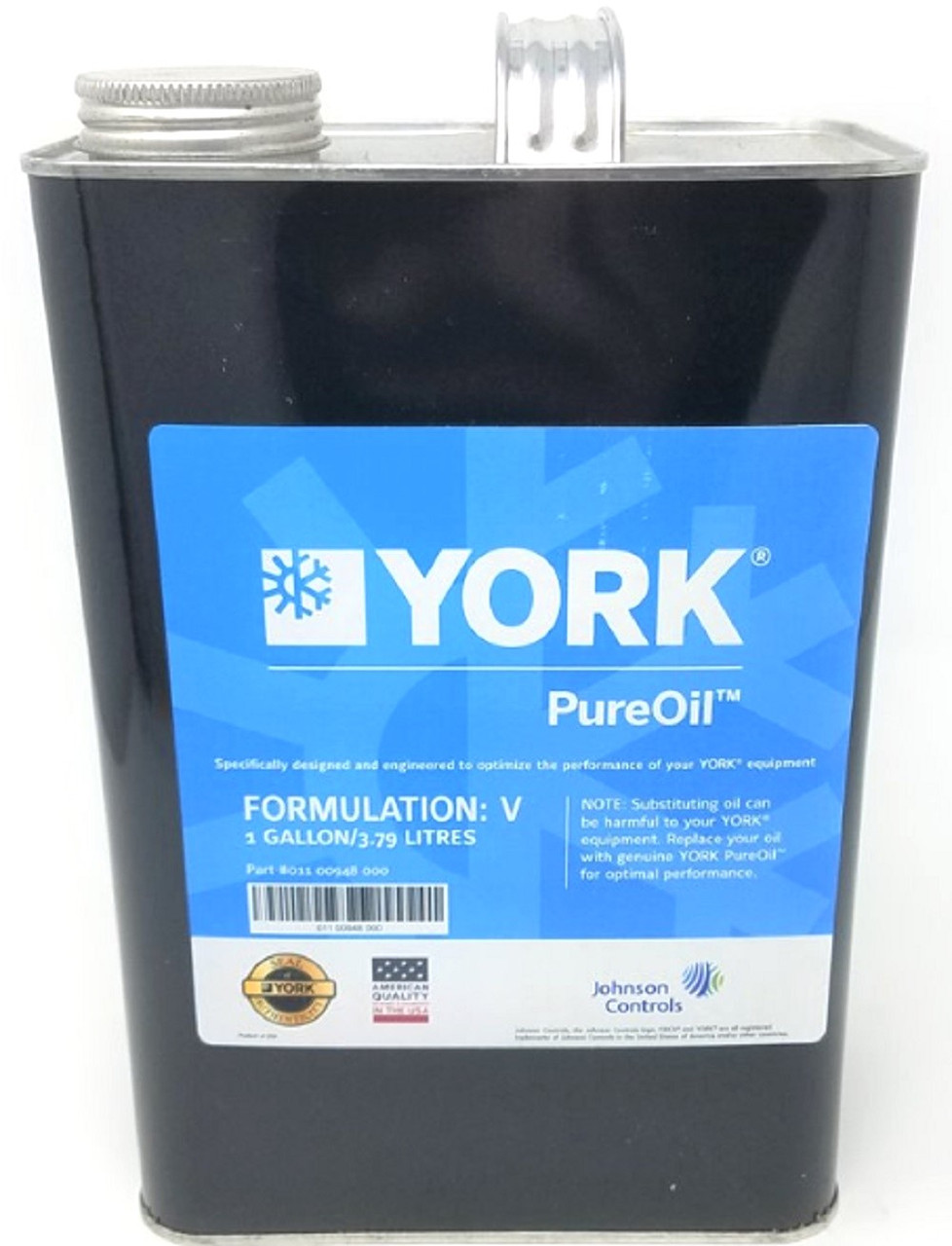 York Controls 011-00948-000 Type V Compressor Oil, 1 Gallon [New]