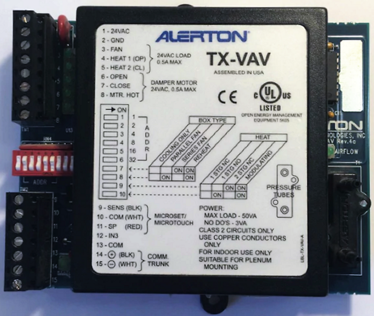 Alerton Honeywell TX-VAV IBEX Controller, VAV TUX w/Pressure Transducer, 3AI [Refurbished]