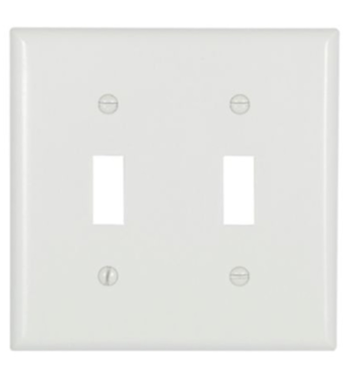 Eaton 2139W-BOX Toggle Wallplate, White, Toggle Cutout, Thermoset, Two- Gang [New]