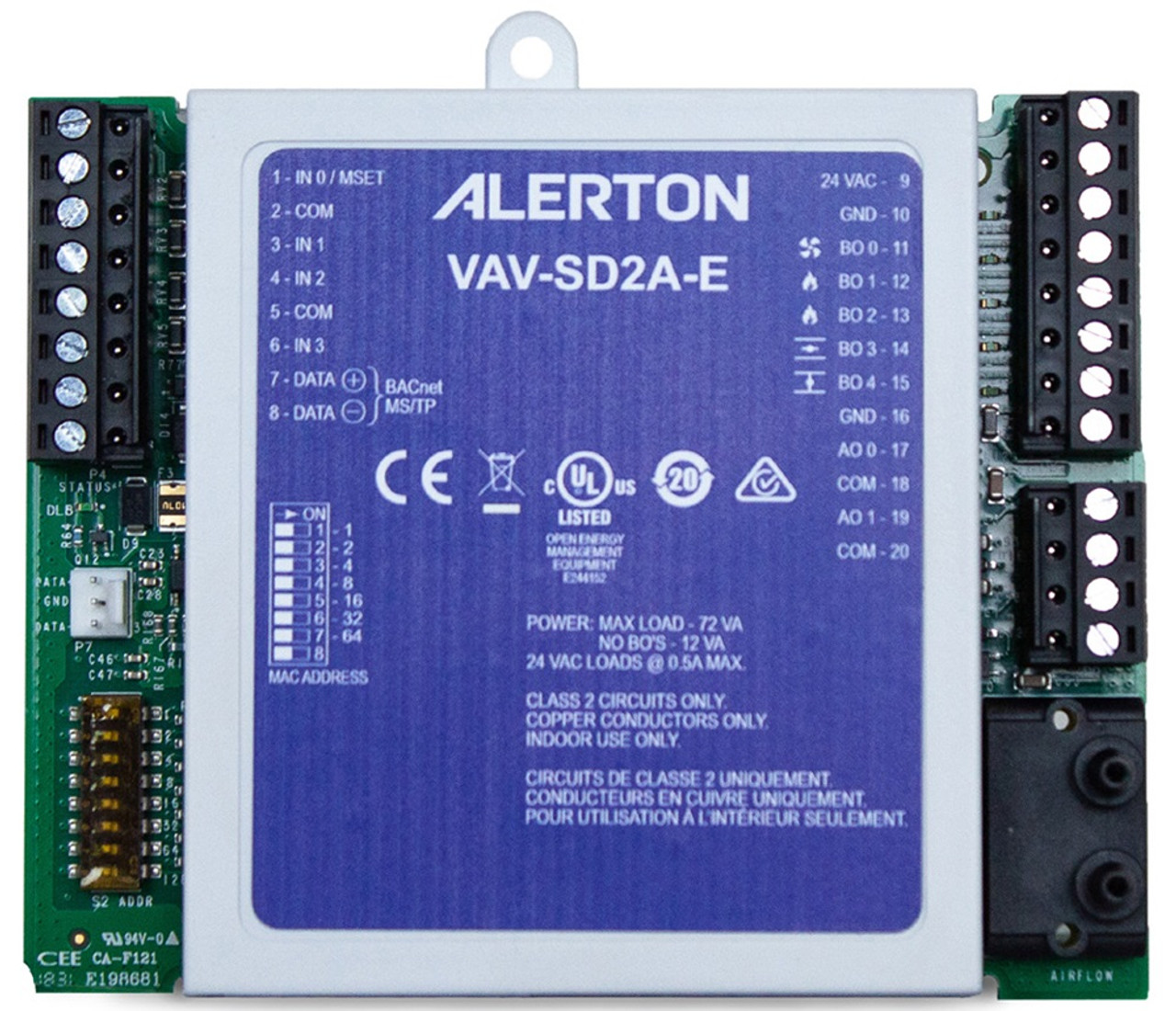 Alerton VAV-SD2A-E Field Equip Controller BACnet Single-Duct Variable Air Volume [Refurbished]