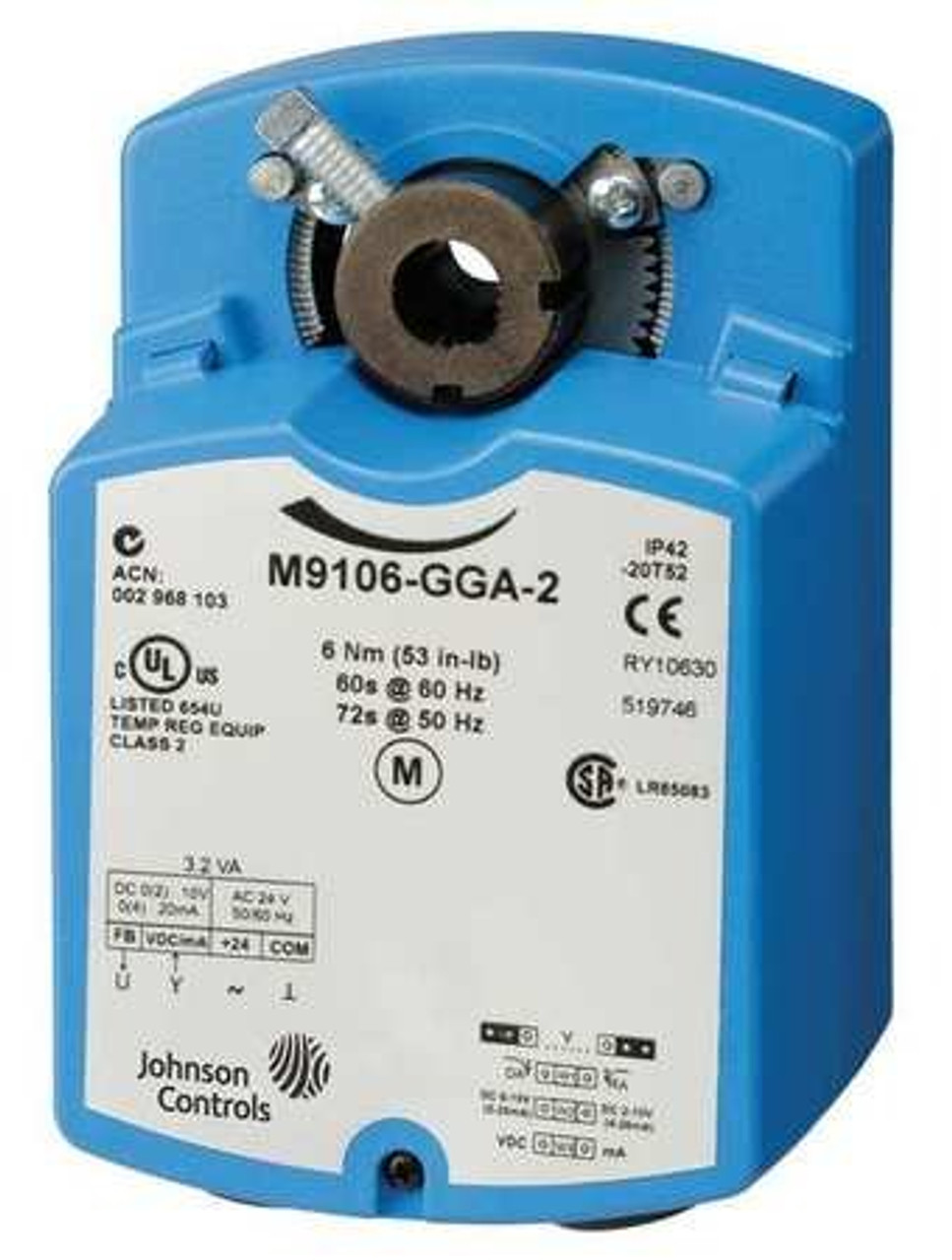 Johnson Controls M9106-GGA-2 Spring Return Actuator w/Plenum Cable 70 lb-in 24V [New]