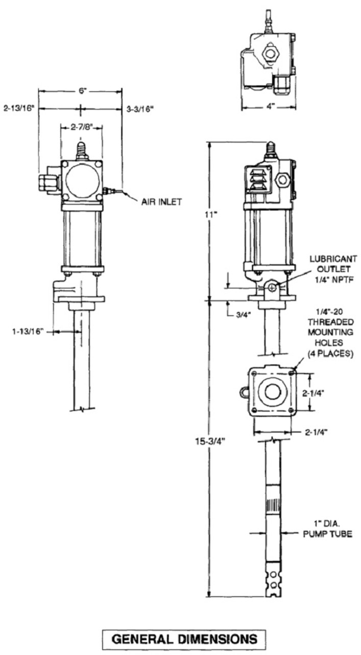 Lincoln Industrial 82716 Series F Air Operated Bare Chassis Grease Pump [New]