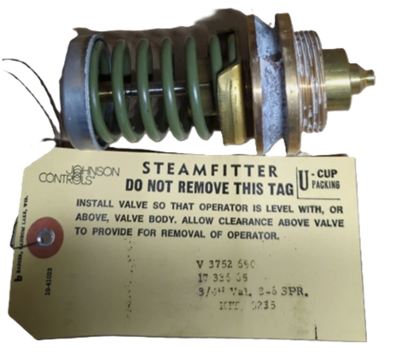 Johnson Controls V-3752-690 Inner Valve and Spring [New]