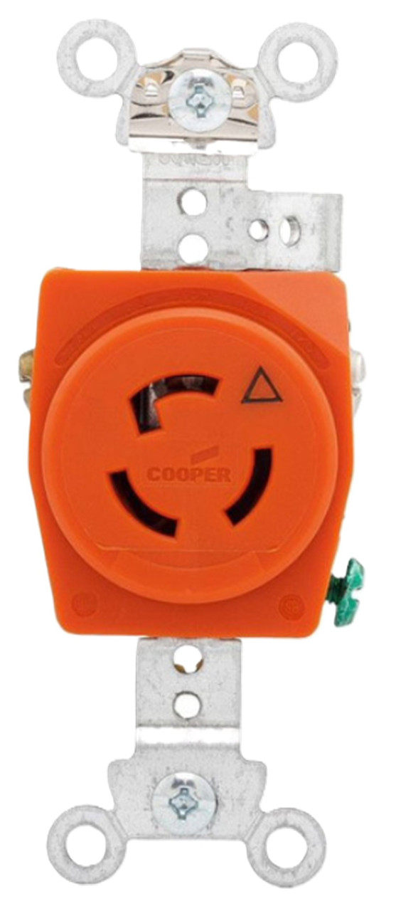 Arrow Hart Eaton IGL515R Locking Receptacle, NEMA L5-15, Orange [New]