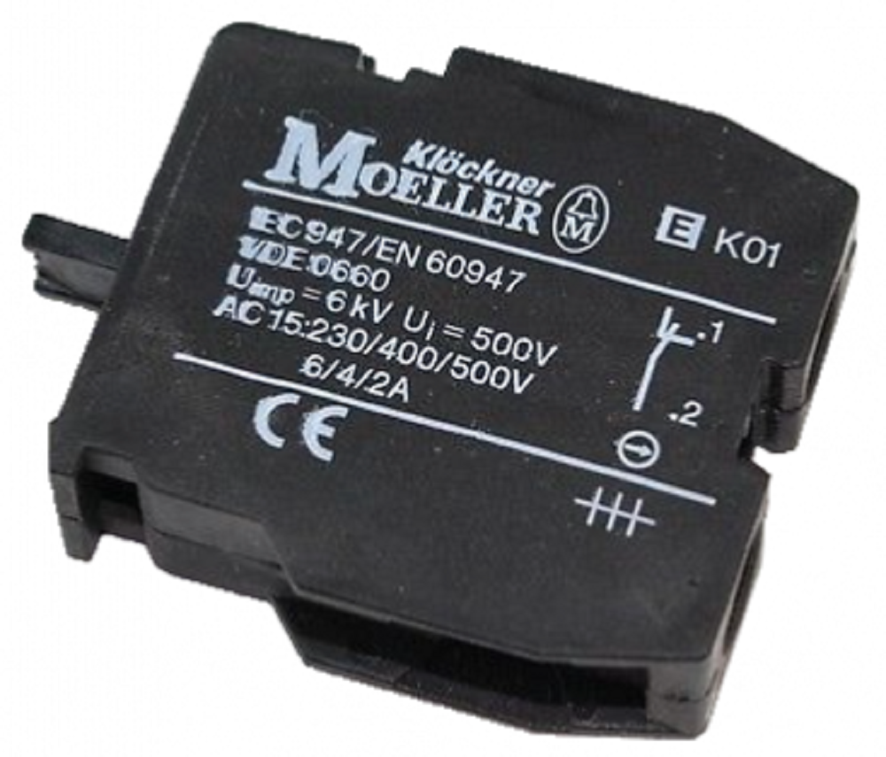 Moeller Eaton EK01 NC Contact Block, Normally Closed [New]
