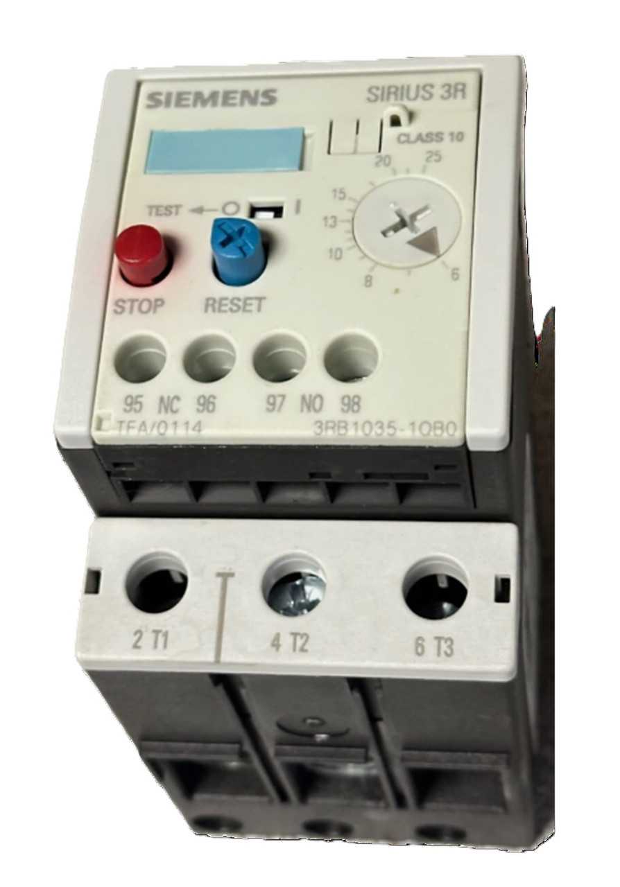 Siemens 3RB1035-1QB0 Contactor Overload Relay, 6...25 A, Class S2 [New]