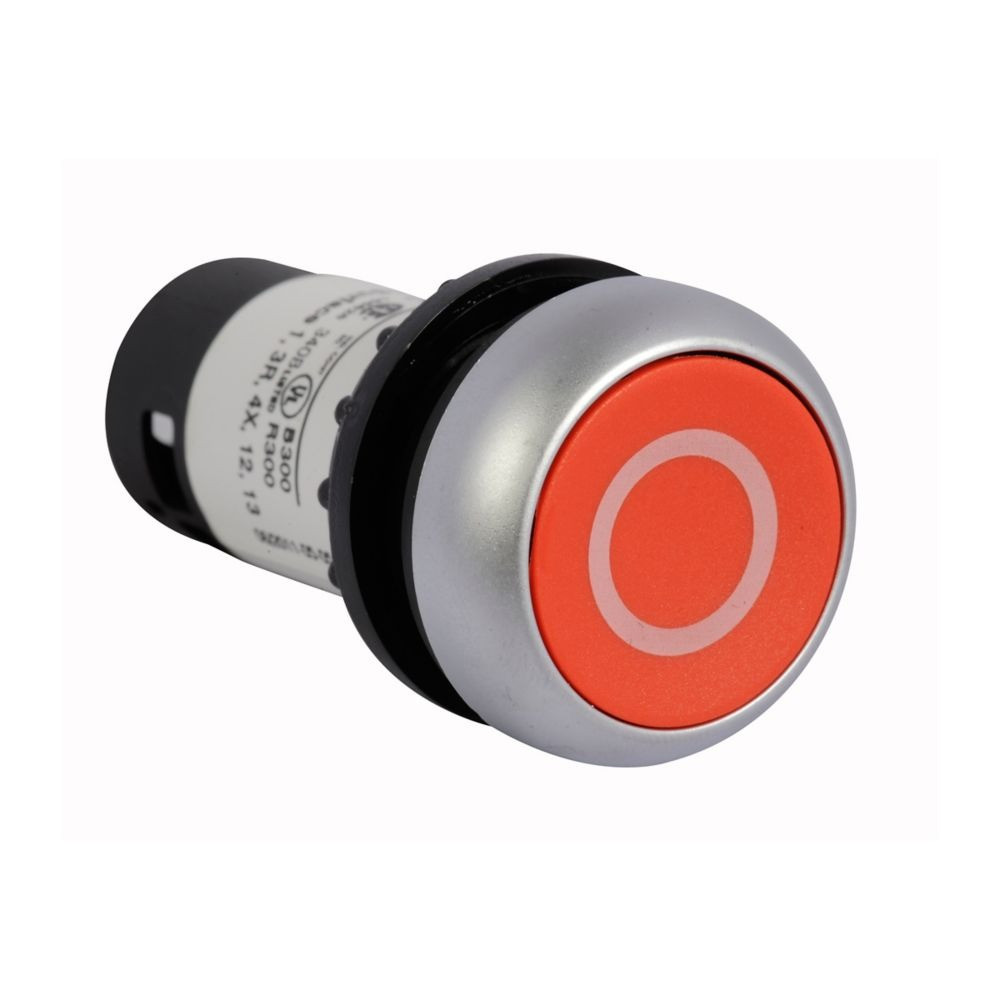 Eaton C22-D-R-X0-K01 22.5 mm RQM Compact Pushbutton, Etching: X0,Red, Plastic [New]