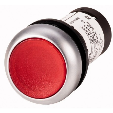 Eaton C22-DL-R-K01-230 Illuminated Pushbutton Actuator, Flat, Momentary, 1 NC [New]