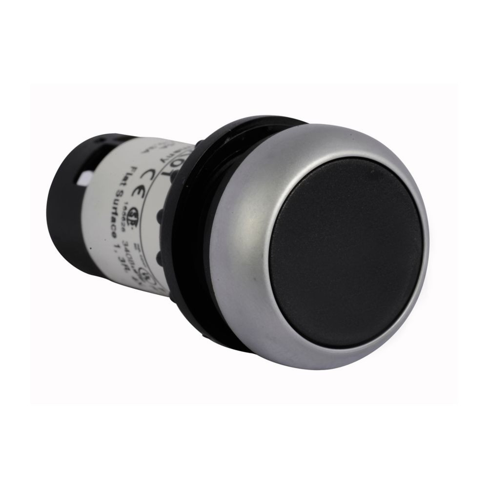 Eaton C22-DR-S-K01 22.5 mm RQM Compact Pushbutton, Black, Plastic Actuator [New]