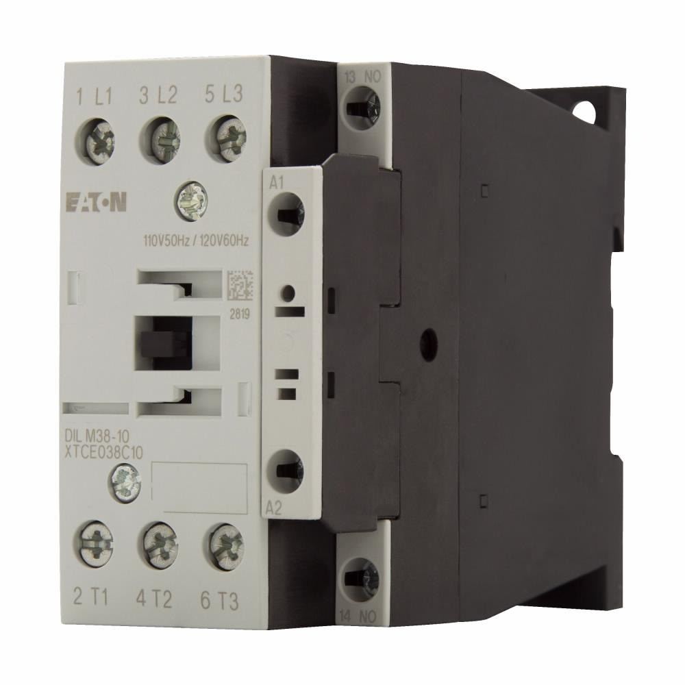 Eaton XTCE038C10A Full Voltage Non-Reversing IEC Contactor, 110/120 VAC V Coil [New]
