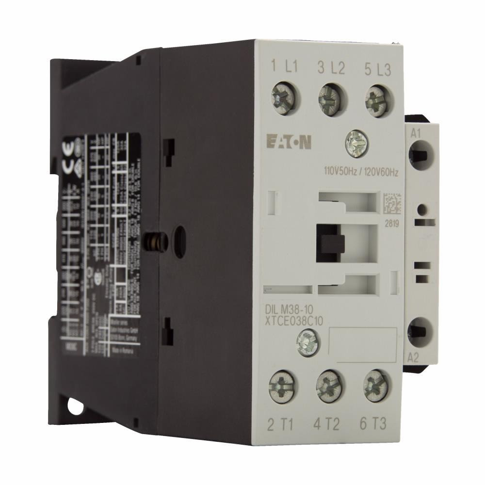 Eaton XTCE038C10A Full Voltage Non-Reversing IEC Contactor, 110/120 VAC V Coil [New]
