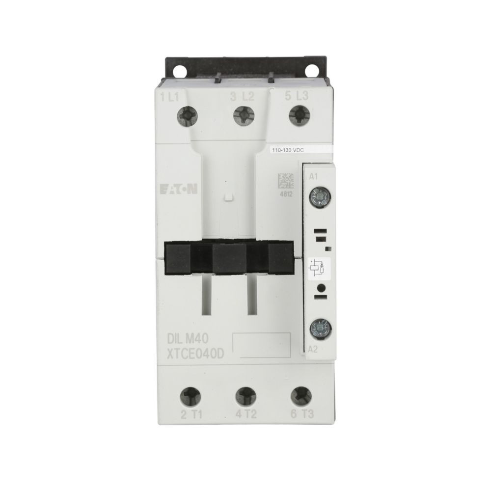 Eaton XTCEC050D00G2 IEC Contactor, 50A, 220 Vac 50 Hz, 240 Vac 60 Hz, 0NO-0NC [New]