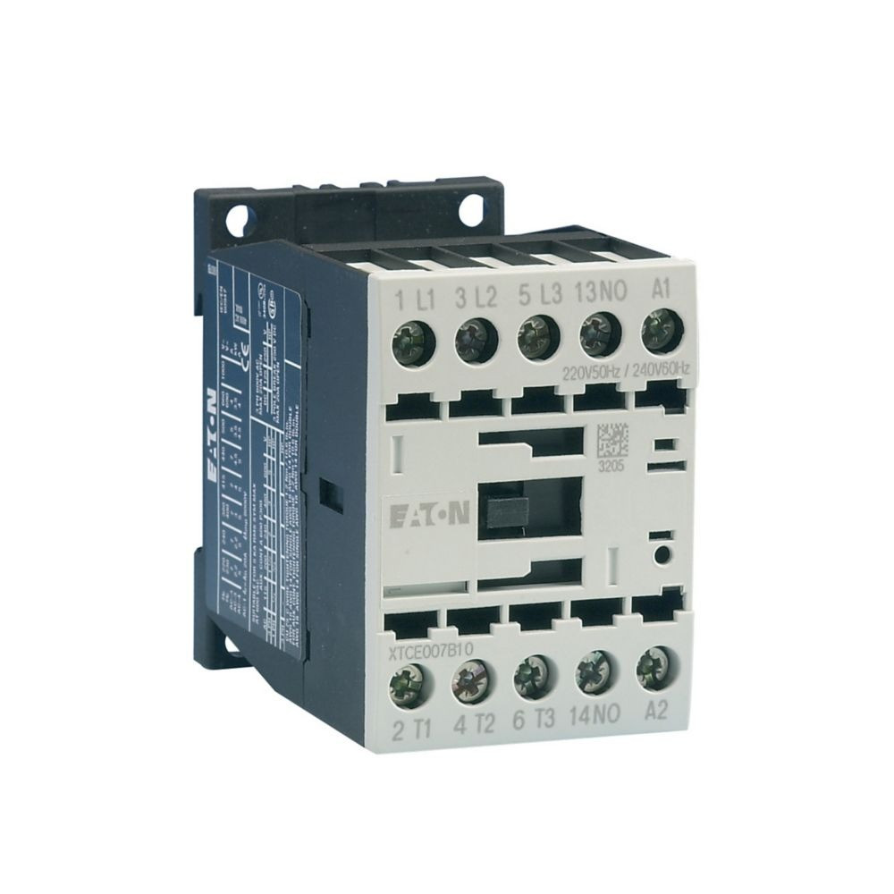 Eaton XTCE009B10RD IEC Contactor, 9A, 12 Vdc, 1NO, 9A, Frame B, 45 mm [New]